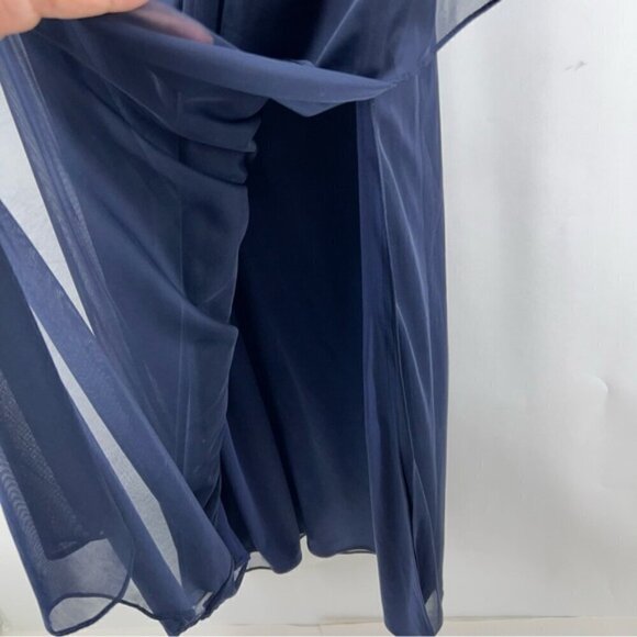 Alex Evenings - Women's Long Cold Shoulder Dress - Navy Blue. Size: 12. NWT - Picture 16 of 16